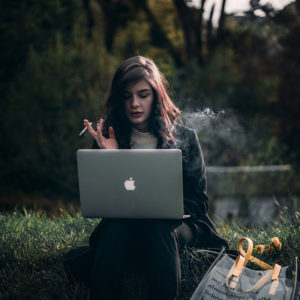 a person smoking